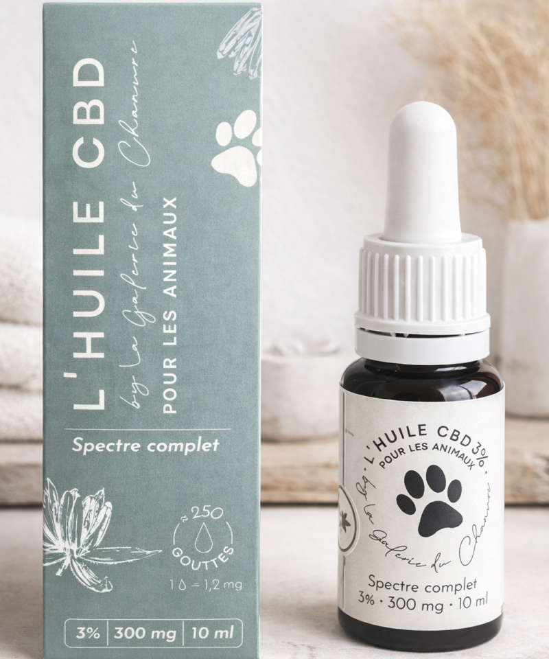 Huile CBD 3% Animaux (Chien & Chat) – Spectre complet