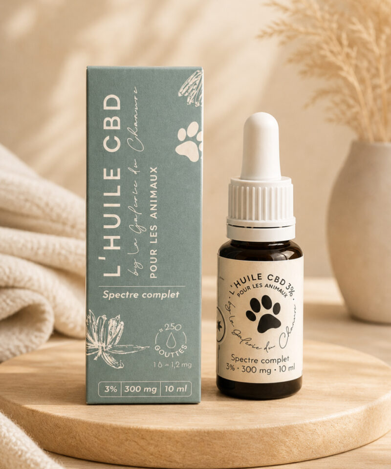 Huile CBD 3% Animaux (Chien & Chat) – Spectre complet