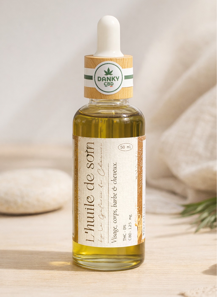 Huile CBD – Soin naturel visage, corps, cheveux & barbe